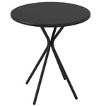 Trädgårdsbord Ø60 x 70 cm, väderbeständigt balkongbord av stål, runt matbord med fotstoppning, utomhuscampingbord, sidobord, ute