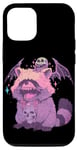Coque pour iPhone 14 Pro Kawaii Trashpanda Pastel Goth Anime Esthétique Creepy Raton laveur