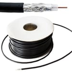 50m Outdoor Coaxial Cable – External RG6 Coax Wire Reel Braid Drum – TV Aerial Satellite/Sat Freeview CCS - Loops