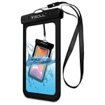 Waterproof Phone Case, Waterproof phone pouch Dry Sealed Bag with Lanyard for Mobile Phones Samsung, iPhone 15/14/13/12/11/XS/Max/XR/X Galaxy S10 for Beach Swimming Fishing Hiking Surfing 1Pack Clear
