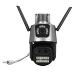 (UK Plug) Outdoor IP Camera WiFi Security Camera 3 Lens Dual Screen