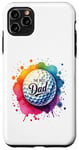 Coque pour iPhone 11 Pro Max The Best Dad Balle de golf aquarelle pour la fête des pères