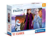 Clementoni Frozen Reine des Neiges – 12 pièces Enfants 3 Ans, Dessins animés, Cubes, Puzzle Disney, fabriqué en Italie, 41192, Multicolore