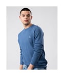 Gant Mens Cotton Pique Crewneck Sweatshirt in Blue - Size 3XL
