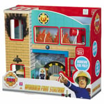 Fireman Sam - Wooden Pontypandy Fire Station Playset with Figures & Accessories