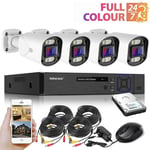 4 Camera CCTV System 4CH DVR  1080P HD Home Outdoor Security Kit with Hard Drive