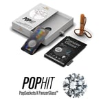 iPhone 12 / 12 Pro PanzerGlass PopHit Bundle med Skärmskydd, PopSocket och Spray - Swarovski-kristaller