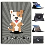 Fancy A Snuggle American Pit Bull Terrier Faux Leather Case Cover/Folio for the New Apple iPad 9.7" (2018 Version)