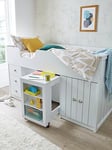 Very Home Atlanta Mid Sleeper Bed with Storage and Pull Out Desk - White - Bed Frame Only, White