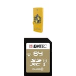 Pack Support de Stockage Rapide et Performant : Clé USB - 2.0 - Série Licence - Harry Potter Hufflepuff - 16 Go + Carte MicroSD - Gamme Elite Gold - Classe 10-64 GB