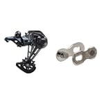 SHIMANOShimano SLX RD-M7100 SLX 12-speed rear derailleur, Shadow+, SGS, for single,Black & Spares SM-CN910 Quick link, for 12-speed chains - pack of 2SHIMANO