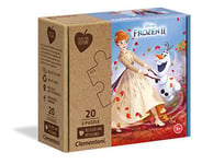 Clementoni Play For Future-Disney La Reine des Neiges 2-2x20 enfant-boîte de 2 puzzles (20 pièces) -matériaux 100% recyclés-fabriqué en Italie, 3 ans et plus, 24773