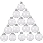 15 st Runda Transparenta Julgranskulor Fyllbara DIY Julgranskulor Tillverkade Av Plast Julkula