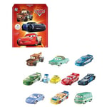 Mattel Disney Pixar Cars Die-Cast Mini Racers 10-Pack Vehicles, Miniature Racecar Toys For Racing, Small, Portable, Collectible Automobile Toys Based on Cars Movies, For Kids Age 3 and Up, HBW15