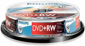 PHILIPS - 4x Speed DVD+RW Blank DVDs - Spindle 10 Pack