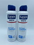 PACK OF 2 Sanex Men Active Control 48h Antiperspirant Spray 200ml  C86
