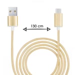 Câble Type C Pour Asus Telephone Rog Ii Câble Usb Tressé Nylon 1,3 Mètre Câble Charge/Synchro Rapide-Transfert De Données Type C - Or Gold