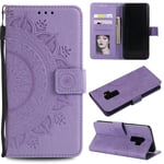 Snow Color Leather Wallet Case for Samsung Galaxy S9+ (S9 Plus) with Stand Feature Shockproof Flip, Card Holder Case Cover for Galaxy S9+ (S9Plus) - COHH050625 Purple