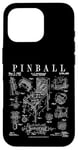 Pinball Arcade Gaming Machine Vintage Gamer Imprimé Brevet Coque pour iPhone 16 Pro