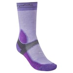 Bridgedale MTB Summer-Weight T2 Coolmax Sport Ladies Boot Length Mountain Bike Socks - Purple/Grey, Large