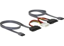 DELOCK – SATA cable for 2xSATA hard drives + Molex 4-pin power, 50 cm (84239)