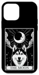 Coque pour iPhone 12 mini Carte de tarot vintage croissant de lune chien husky sibérien maman