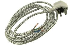 Steam Iron Flex Cable (2.5 Metres Long) Braided Non Kink Flexible Cord 3 Core