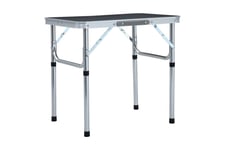 Hopfällbart campingbord grå aluminium 60x45 cm - Grå 48180