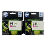 HP 951XL Magenta Ink Cartridge Genuine Original CN047AE 2x OfficeJet Pro Printer