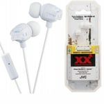 JVC Xtreme Xplosives Earphone Rugged Inner-Ear Deep Bass White Mic HA-FR201-W