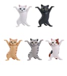 fuxiste 5PCS Dancing Cat Earphone Stand For AirPods 1/2/3, Cat Coffin Dance, Headset Holder, Pen holder, Desktop Display Stand, Cute Doll Home Handmade Decoration