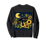 Black Cat Sunflowers Sweatshirt