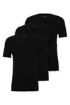 BOSS Mens TShirtVN 3P Classic Three-Pack of V-Neck T-Shirts in Cotton Jersey Black
