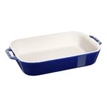 Staub Ceramique 34 cm x 24 rectangular Ceramic Oven dish dark-blue