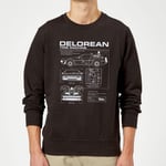 Back To The Future DeLorean Schematic Sweatshirt - Black - XL