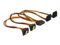 Delock - Strömdelare - SATA-ström (P) spärrad till SATA-ström (R) metallklämma - 3.3 / 5 / 12 V - 30 cm - svart, gul, röd, orange