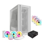 Corsair 5000D Core Airflow White + RM1000x Black PSU, 3X QX120 Fans +