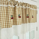 1pcs-Lattice Half Kitchen Curtains Ready Made Cafe Curtains Handmade Cotton Linen Short Curtain Home Decoration Small Curtain for Bedroom Door Living Room Bathroom Kitchen Small Windows