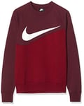 Nike NS Swoosh Sweatshirt Crebb Homme, Team Red/Night Maroon/White, FR : M (Taille Fabricant : M)