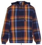 Knowledge Cotton Apparel Knowledge Cotton Apparel Men's Checked Hoodie Twill Zipper Jacket Blue Check S, Blue Check
