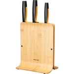 Fiskars Functional Form Knivblok i bambus med 3 knive