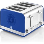 Swan Retro Rangers 4 Slice Toaster Defrost Reheat and Cancel Function 1600W Blue