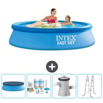 Intex Pyöreä puhallettava Easy Set uima-allas - 244 x 61 cm - Sininen - Mukana Lisätarvikkeet CB6