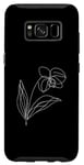 Coque pour Galaxy S8 Dessin artistique à une ligne feuille d'orchidée
