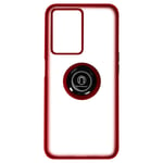 Oppo A77 / A57 / A57s Case Bi-material Metallic Ring Video Stand Red