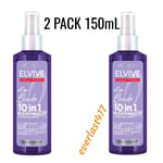 Loreal Paris Elvive Colour Protect 10 in 1 Leave-In Spray for Blonde,150mL,2PACK
