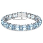 Swarovski armbånd Millenia bracelet Square cut, Medium, Blue, Rhodium plated - 5614924