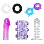 7pc Cock Rings and Sleeves Set Penis sleeve dildo Men Women Adult couple Gift UK