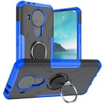 BRAND SET Case for Nokia 3.4/Nokia 5.4 with Metal Ring Holder, 2-in-1 Comprehensive Protection Ultra-thin and Durable Shockproof Tough Phone Cover for Nokia 3.4/Nokia 5.4-Blue