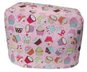Kitchenaid Artisan CozyCoverUp® Food Mixer Cover Pink Cupcakes Cotton, Handmade in The UK and Fully Lined